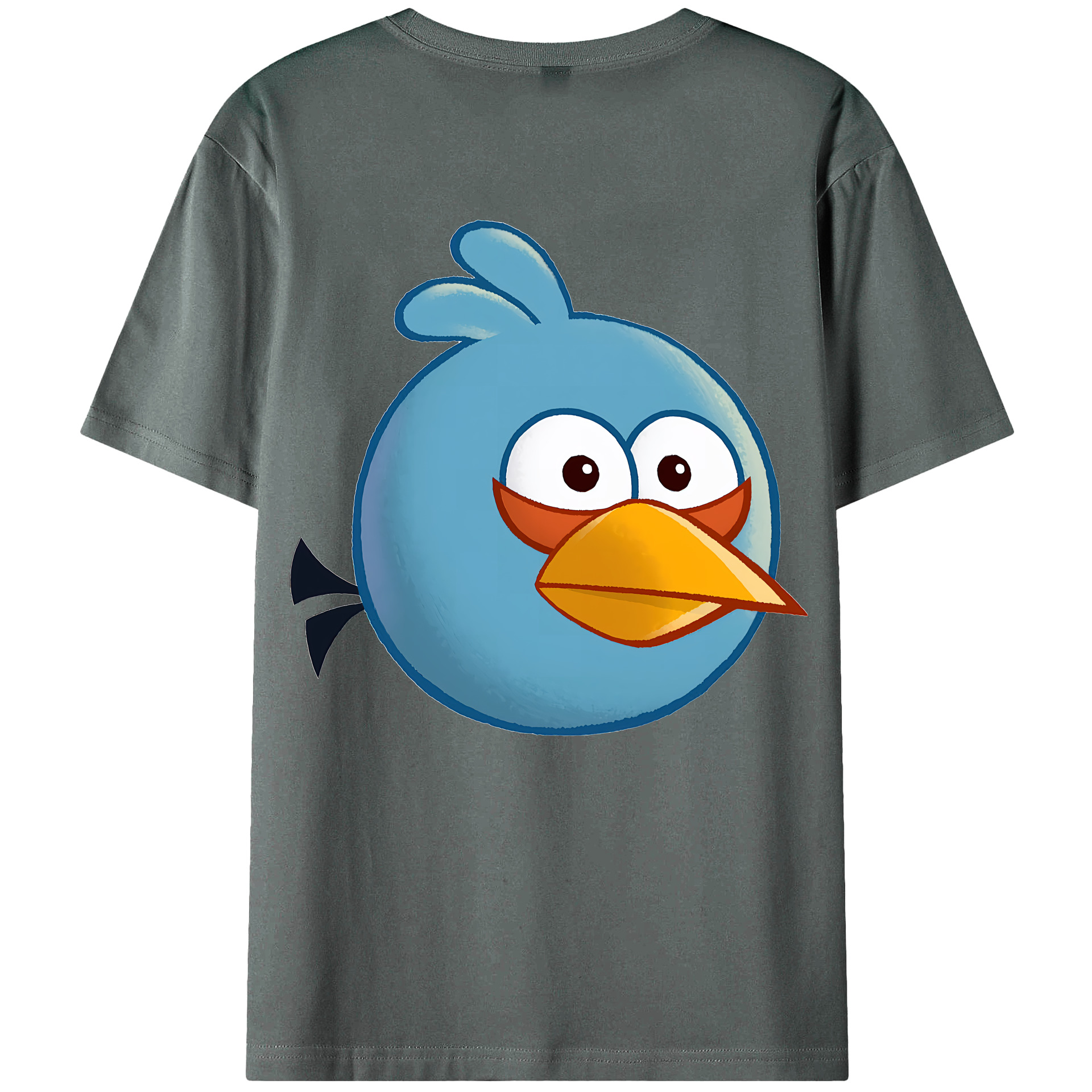 （画像用） Angry Birds アングリーバード 綿100％ メンズ半袖Tシャツ（バックプリント） 通気性